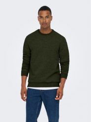 Only & Sons Bluza 22018683 Zielony Regular Fit. Zielone bluzy nierozpinane męskie Only & Sons, m, bez wzorów, z syntetyku, bez ramiączek, bez kaptura. Za 79.99 zł.