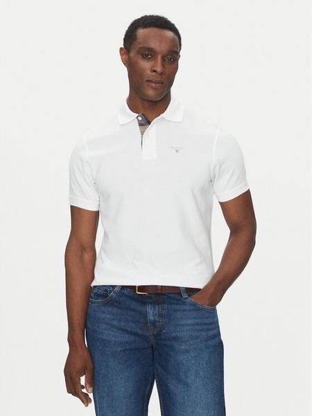 Barbour Polo Tartan MML0012WH11 Biały Tailored Fit. Białe koszulki polo męskie Barbour, m, bez wzorów, z bawełny, bez kołnierzyka, bez ramiączek. Za 219.99 zł.