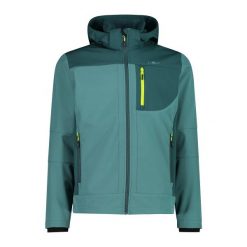 Kurtka męska rowerowa CMP 3A01787N. Zielone kurtki softshell męskie CMP, l, bez wzorów, z softshellu, z kapturem, trekkingowe. Za 303.99 zł.