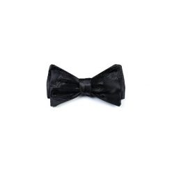 MUCHA MĘSKA WIĄZANA BLACK UNIQUE JACQUARD. Czarne krawaty i muchy męskie R3s men's accessories, z jedwabiu. Za 59.00 zł.