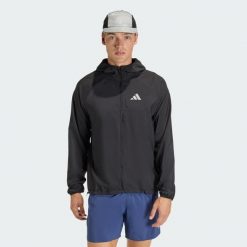 Kurtka adi365 Running Essentials. Czarne kurtki męskie ADIDAS, m, bez wzorów, casualowe, bez ramiączek, bez kaptura. Za 299.00 zł.