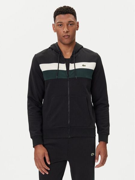 Lacoste Bluza SH5913 Czarny Regular Fit. Czarne bluzy rozpinane męskie Lacoste, m, bez wzorów, z bawełny, bez ramiączek, bez kaptura. Za 429.99 zł.