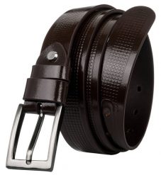 Pasek męski brązowy Rovicky PLW-R-14 BROWN. Brązowe paski męskie ROVICKY, z aplikacjami, ze skóry. Za 43.00 zł.