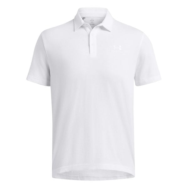 Polo Under Armour Icon. Białe koszulki polo męskie Under Armour, l, bez wzorów, eleganckie, bez kołnierzyka, bez ramiączek. Za 240.50 zł.
