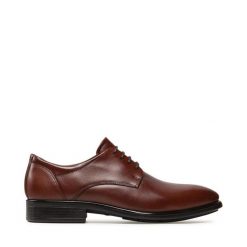 Półbuty ECCO. Brązowe eleganckie półbuty męskie ecco, wizytowe, bez obcasa, bez zapięcia. Za 539.99 zł.
