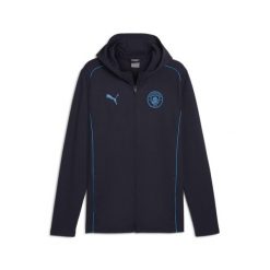Casualowa bluza dresowa Manchester City 2024/25. Niebieskie bluzy nierozpinane męskie Puma, m, bez wzorów, z dresówki, sportowe, bez ramiączek, bez kaptura. W wyprzedaży za 275.45 zł.
