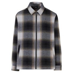 Męska Kurtka Koszulowa Zapinana Na Zamek. Białe kurtki męskie Urban Classics, m, bez wzorów, sportowe, bez ramiączek, bez kaptura. Za 220.99 zł.