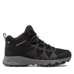 Trekkingi Columbia. Czarne buty trekkingowe męskie Columbia, bez wzorów, sportowe, bez obcasa, bez zapięcia. Za 589.99 zł.