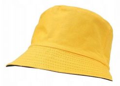 Żółto-Czarny Dwustronny Kapelusz Rybacki, 100% Bawełna, Czapka Rybaczka, Wędkarski -Pako Jeans. Żółte czapki męskie Pako Jeans, na lato, bez wzorów, z bawełny. Za 35.00 zł.