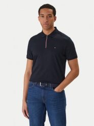 Tommy Hilfiger Polo MW0MW41613 Granatowy Regular Fit. Niebieskie koszulki polo męskie Tommy Hilfiger, l, bez wzorów, z bawełny, bez kołnierzyka, bez ramiączek. Za 449.99 zł.
