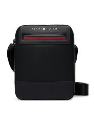 Tommy Hilfiger Saszetka Th Foundaiton Mini Reporter AM0AM14156 Czarny. Czarne saszetki męskie Tommy Hilfiger, bez wzorów, ze skóry. Za 329.99 zł.