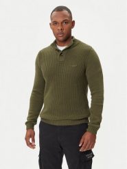 Aeronautica Militare Sweter 252MA1572UL00409 Zielony Slim Fit. Zielone kardigany męskie Aeronautica Militare, m, bez wzorów, z bawełny, bez ramiączek. Za 679.99 zł.