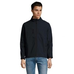 Kurtka Męska Relax Soft Shell. Niebieskie kurtki męskie SOL'S, m, bez wzorów, sportowe, bez ramiączek, bez kaptura. Za 258.99 zł.