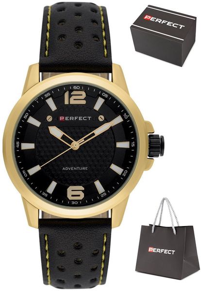 Zegarek Perfect W146-04 męski perforowany pasek 44 mm . Zegarki męskie Perfect. Za 124.00 zł.