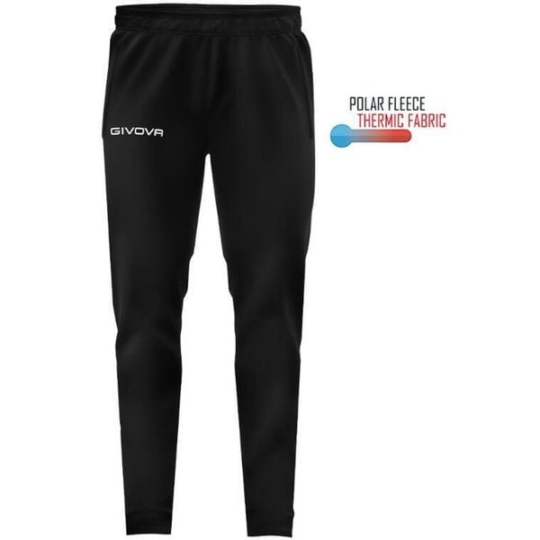 Spodnie sportowe Givova Panta Cuba Polarfleece P023 2XS. Czarne spodnie dresowe męskie Givova, bez wzorów, z dresówki. Za 194.99 zł.