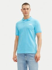KARL LAGERFELD Polo 745088 552235 Błękitny Regular Fit. Niebieskie koszulki polo męskie KARL LAGERFELD, m, bez wzorów, z bawełny, bez kołnierzyka, bez ramiączek. Za 209.99 zł.