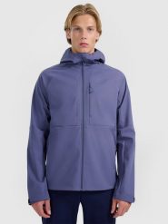 4F Kurtka softshell wiatroodporna membrana 10000 męska - granatowa XXL. Niebieskie kurtki softshell męskie 4f, m, bez wzorów, z materiału, bez kaptura, trekkingowe, primaloft. Za 399.99 zł.