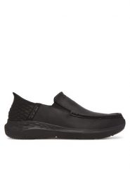 Skechers Półbuty 204866/BBK Czarny. Czarne codzienne półbuty męskie Skechers, bez wzorów, ze skóry, bez obcasa, bez zapięcia. Za 309.99 zł.