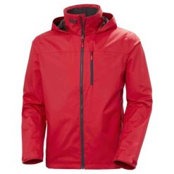 Kurtka przeciwdeszczowa męska Helly Hansen Crew Hooded Jacket 2.0. Czerwone kurtki męskie Helly Hansen, m, bez wzorów, sportowe, bez ramiączek, bez kaptura. W wyprzedaży za 609.65 zł.