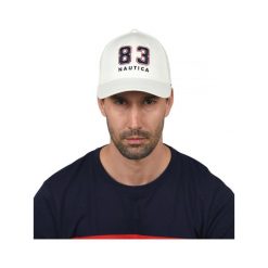 Czapka z daszkiem Mediterranean Strapback Cap - biała. Białe czapki męskie Nautica, bez wzorów. Za 119.00 zł.