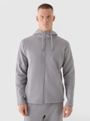 4F Bluza dresowa rozpinana z kapturem męska 4F x Robert Lewandowski - szara S. Szare bluzy rozpinane męskie 4f, m, bez wzorów, z bawełny, z kapturem. W wyprzedaży za 119.99 zł.