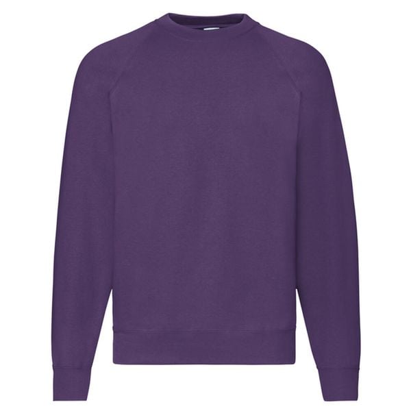 Klasyczna Bluza Raglanowa Unisex Dla Dorosłych. Fioletowe bluzy nierozpinane męskie Fruit of the Loom, m, bez wzorów, klasyczne, bez ramiączek, bez kaptura. Za 84.99 zł.