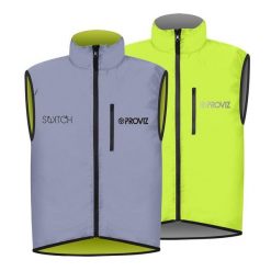 Kurtka odblaskowa bez rękawów - dla dorosłych - SWITCH JACKET. Niebieskie kurtki męskie PROVIZ, bez wzorów, z tkaniny, biznesowe, bez ramiączek, bez kaptura. Za 574.50 zł.