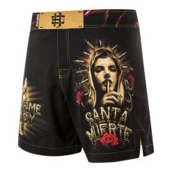 Spodenki Sportowe Męskie na trening i siłownię EXTREME HOBBY SANTA MUERTE. Czarne szorty sportowe męskie EXTREME HOBBY, bez wzorów, z elastanu, sportowe. Za 229.00 zł.