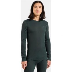 Bielizna termoaktywna z długim rękawem Odlo BL TOP crew neck l/s ACTIVE WARM. Zielona bielizna termoaktywna męska Odlo, l, bez wzorów, bez ramiączek. Za 259.99 zł.