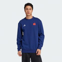 Bluza France Heritage. Niebieskie bluzy nierozpinane męskie ADIDAS, m, bez wzorów, klasyczne, bez ramiączek, bez kaptura. W wyprzedaży za 303.20 zł.