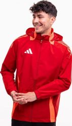 Kurtka męska Adidas Kurtka męska adidas Tiro 24 Competition All-Weather czerwona IR9522 S. Czerwone kurtki męskie ADIDAS, m, bez wzorów, bez ramiączek, bez kaptura. Za 274.77 zł.