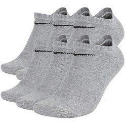 Skarpetki treningowe Nike Everyday Cushioned 6pack SX7675-064 niskie. Szare buty treningowe męskie Nike, bez wzorów, bez zapięcia, na fitness i siłownię. Za 74.90 zł.