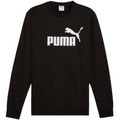 Męska Bluza Z Okrągłym Dekoltem ESS No.1 Logo. Czarne bluzy nierozpinane męskie Puma, m, bez wzorów, bez ramiączek, bez kaptura. Za 208.99 zł.