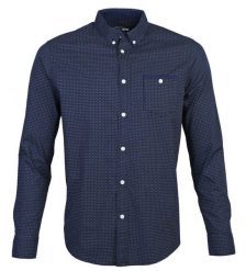 Koszula Casualowa, Granatowo-Niebieska Bawełniana, Męska, Taliowana, Długi Rękaw -PAKO JEANS. Niebieskie koszule męskie Pako Jeans, m, bez wzorów, z bawełny, bez kołnierzyka, bez ramiączek. Za 139.00 zł.