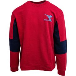 Bluza Diadora Crew Shield, Mężczyźni. Czerwone bluzy nierozpinane męskie Diadora, m, bez wzorów, z bawełny, bez ramiączek, bez kaptura. Za 89.99 zł.