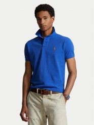 Polo Ralph Lauren Polo 710782592011 Niebieski Custom Slim Fit. Niebieskie koszulki polo męskie Polo Ralph Lauren, m, bez wzorów, z bawełny, bez kołnierzyka, bez ramiączek. Za 439.99 zł.