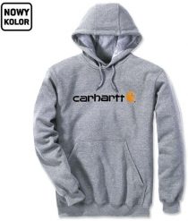 Bluza Carhartt Signature Logo Midweight Grey. Szare bluzy nierozpinane męskie Visent, m, bez wzorów, bez ramiączek, bez kaptura. Za 265.11 zł.