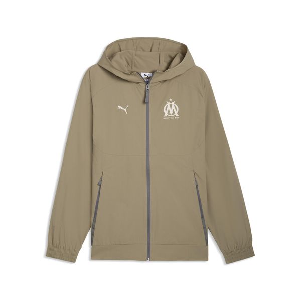 Męska tkana kurtka Olympique de Marseille PUMATECH PUMA. Brązowe kurtki męskie Puma, m, bez wzorów, z dresówki, sportowe, bez ramiączek, bez kaptura. Za 409.00 zł.