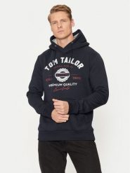 Tom Tailor Bluza 1043292 Granatowy Regular Fit. Niebieskie bluzy nierozpinane męskie Tom Tailor, l, bez wzorów, z syntetyku, bez ramiączek, bez kaptura. Za 199.99 zł.