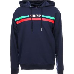 Fila RYAN HOODED Bluza z kapturem peacoat. Niebieskie bluzy nierozpinane męskie Fila, m, z bawełny, z kapturem. Za 359.00 zł.