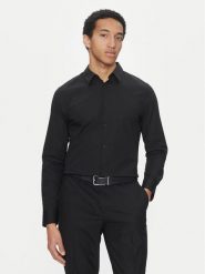 Calvin Klein Koszula LV04LB145G Czarny Slim Fit. Czarne koszule męskie Calvin Klein, m, bez wzorów, z bawełny, bez kołnierzyka, bez ramiączek. Za 239.99 zł.