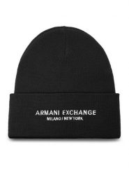Armani Exchange Czapka XM001637 AF16950 UC001 Czarny. Czarne czapki męskie Armani Exchange, na zimę, bez wzorów, z materiału. Za 239.99 zł.