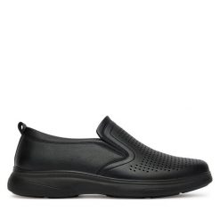 Półbuty Lanetti. Czarne eleganckie półbuty męskie Lanetti, bez obcasa, bez zapięcia. Za 119.99 zł.