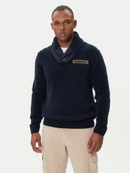 Aeronautica Militare Sweter 252MA1574UL00539 Granatowy Regular Fit. Niebieskie kardigany męskie Aeronautica Militare, m, bez wzorów, z bawełny, bez ramiączek. Za 1,049.00 zł.