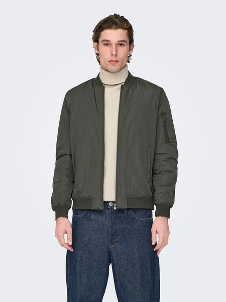 Only & Sons Kurtka bomber Joshua 22023287 Khaki Regular Fit. Brązowe kurtki męskie Only & Sons, m, bez wzorów, z syntetyku, bez ramiączek, bez kaptura. Za 189.99 zł.