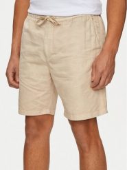 Pepe Jeans Szorty materiałowe Relaxed Linen Smart Shorts PM801093 Beżowy Regular Fit. Brązowe szorty męskie Pepe Jeans, bez wzorów, z jeansu. Za 369.99 zł.