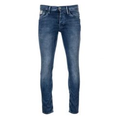 Pepe Jeans jeansy męskie Track 30/34 niebieski. Niebieskie jeansy męskie Pepe Jeans, bez wzorów, z jeansu. W wyprzedaży za 199.00 zł.