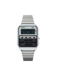 Casio Zegarek Vintage CA-500WE-7BEF Srebrny. Szare, cyfrowe zegarki męskie Casio, srebrne. Za 309.99 zł.