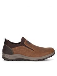 Rieker Półbuty 03650-24 Brązowy. Brązowe codzienne półbuty męskie Rieker, bez wzorów, z materiału, bez obcasa, bez zapięcia. Za 369.99 zł.