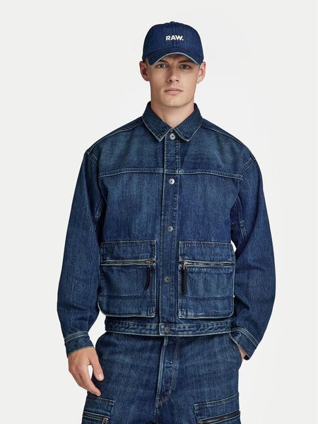 G-Star Raw Kurtka jeansowa Utility D24330-D577-G334 Niebieski Regular Fit. Niebieskie kurtki męskie G-Star Raw, m, bez wzorów, z bawełny, retro, bez ramiączek, bez kaptura. Za 419.99 zł.